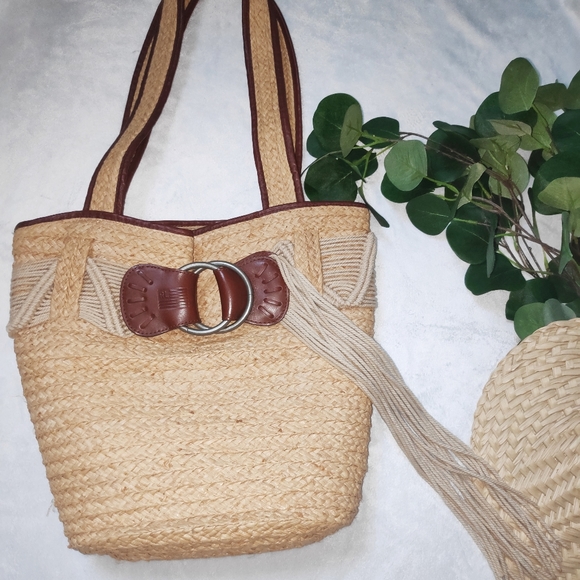 ralph lauren raffia bag